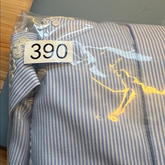 Alice + Olivia Toro Button-Front Pinstriped Shirt with Embroidery/ Size Large - Picture 10 of 10